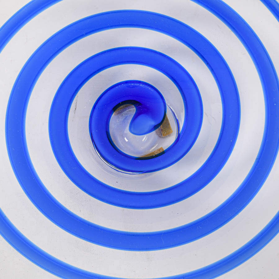 Cobalt Stripe Twist Art Glass Center Bowl-3