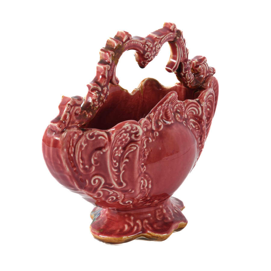 Victorian Majolica Basket with Angelica Kauffman Scene-4