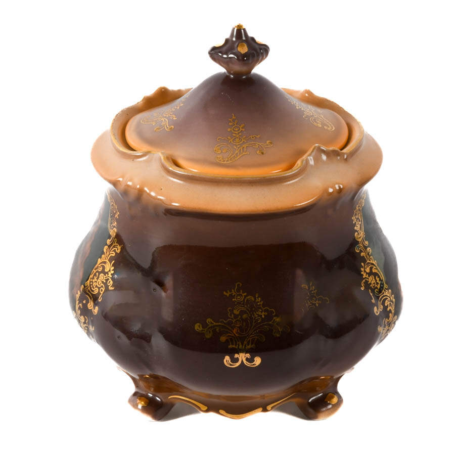 Victorian Jungfrau Porcelain Portrait Biscuit Jar-3