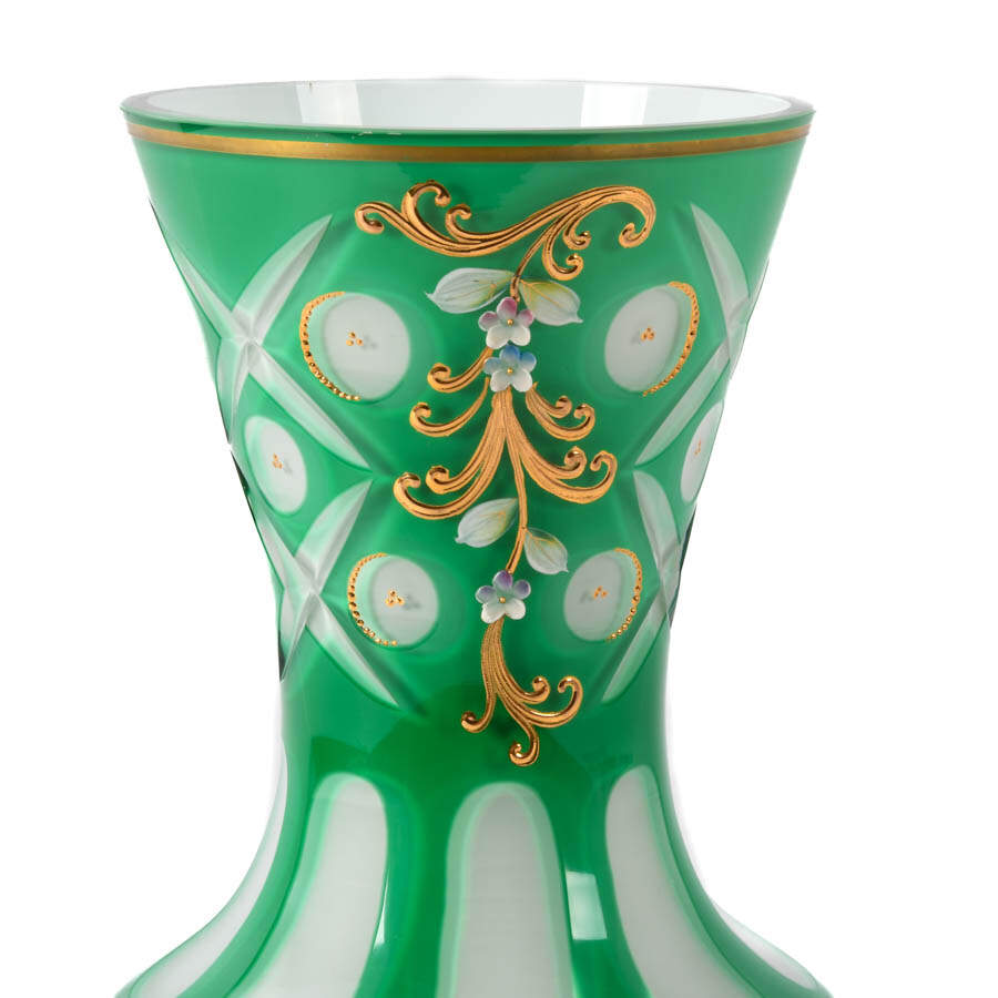 Antique Bohemian Enamel Painted Vase-2