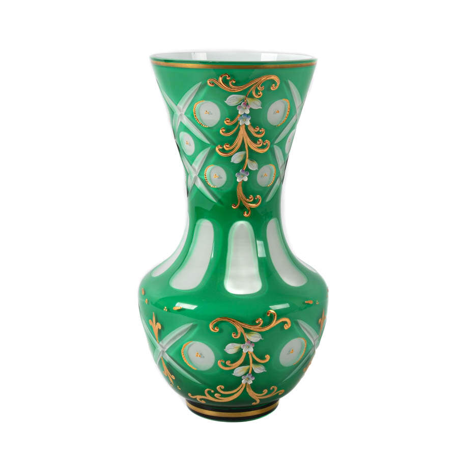 Antique Bohemian Enamel Painted Vase-1