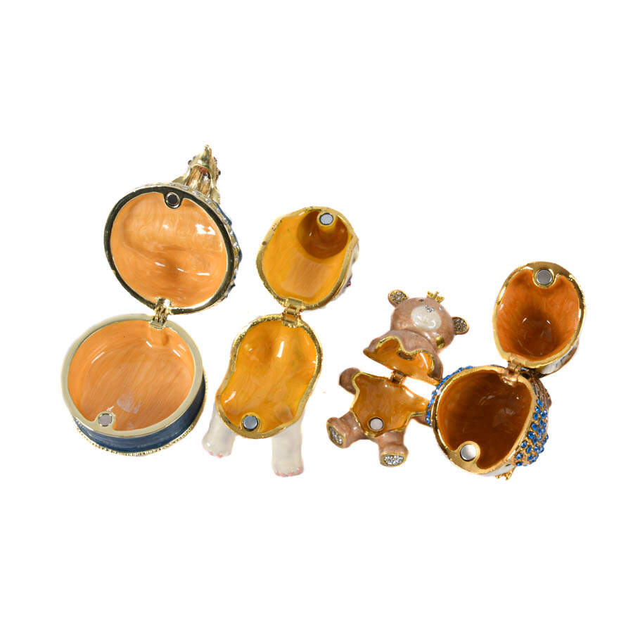 Four Figural Jeweled Boxes: Dolphin Bay, Teddy Bear, Owl, and Elephant-2