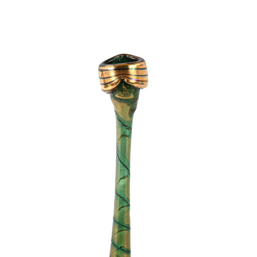 Vera Walther Iridescent Abstract Art Glass Vase-2