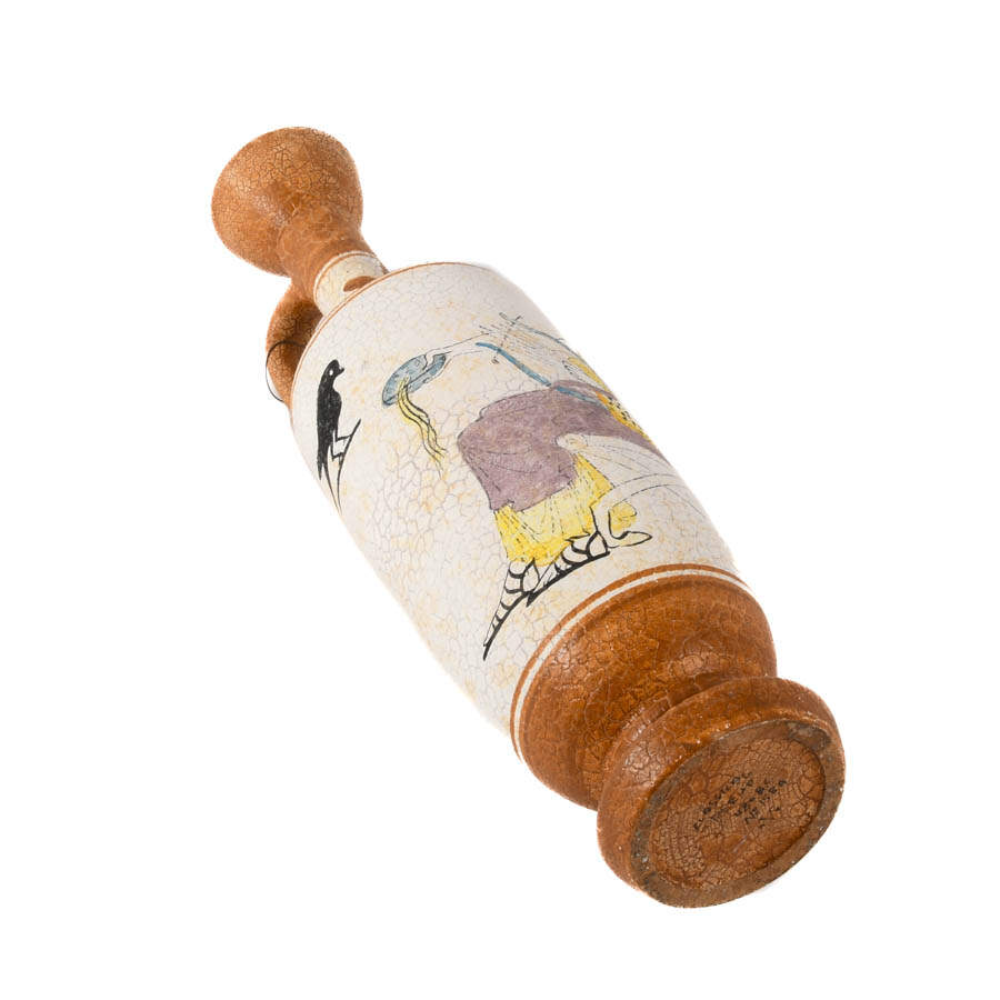 Hand-Painted Greek Pottery Vase with Handle-9