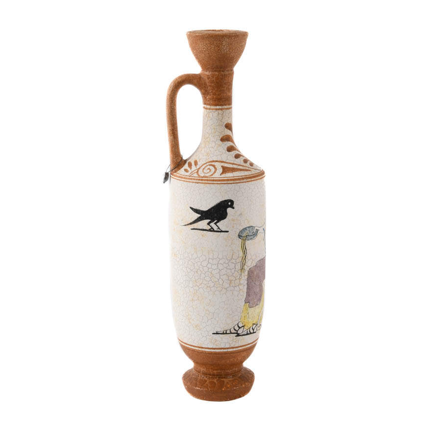 Hand-Painted Greek Pottery Vase with Handle-6