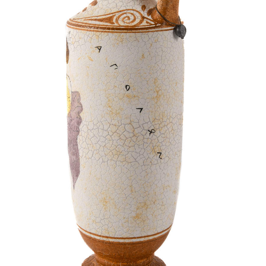 Hand-Painted Greek Pottery Vase with Handle-5