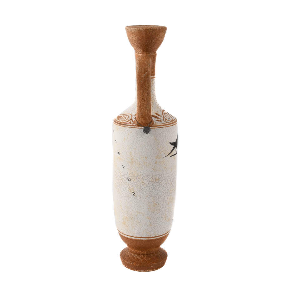 Hand-Painted Greek Pottery Vase with Handle-4