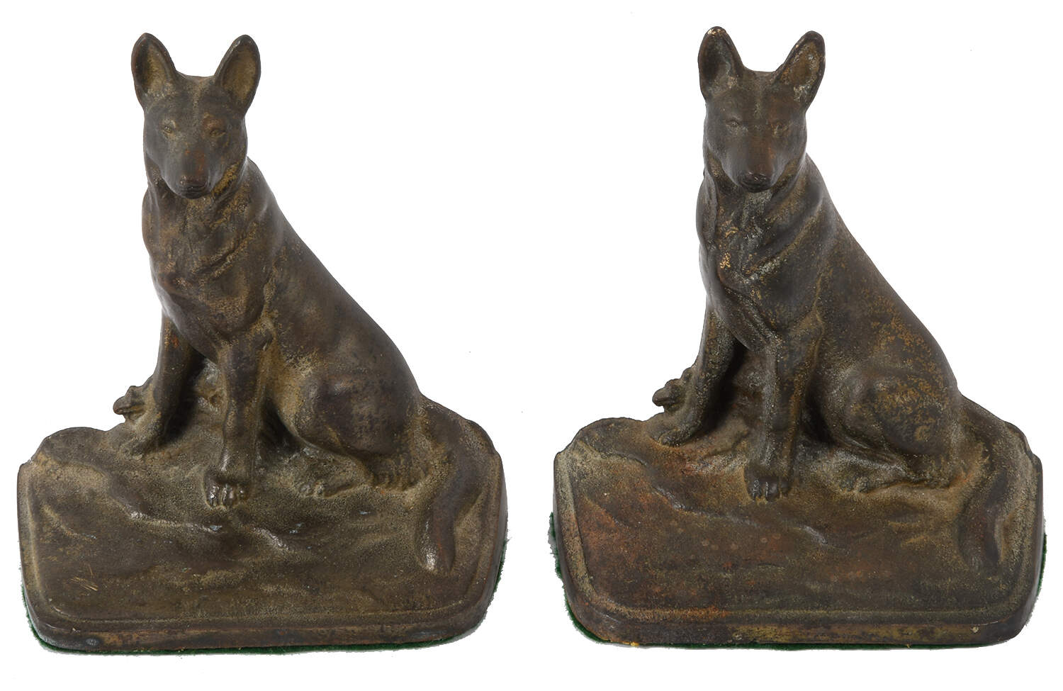 Pair of Cast Iron German Shepherd Dog Bookends-1