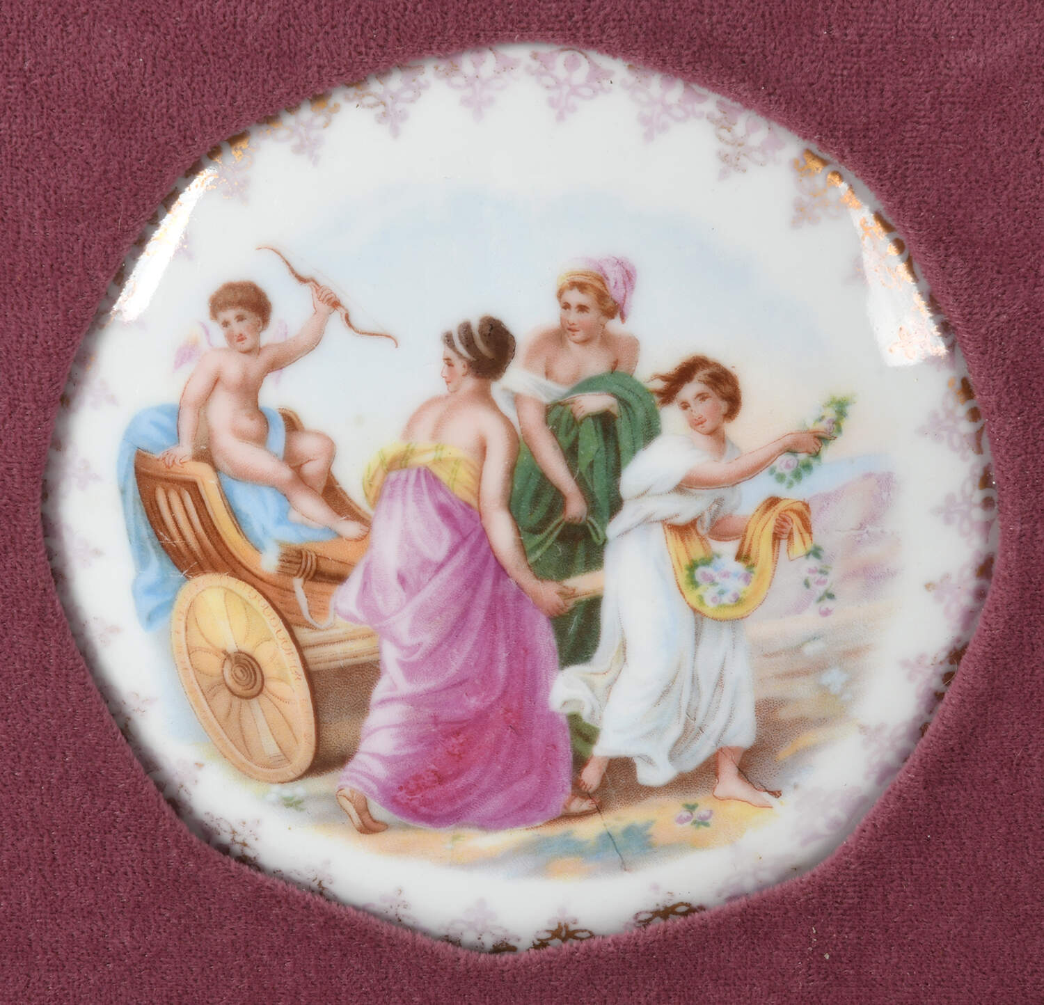 Framed French Porcelain Portrait Plaque-5