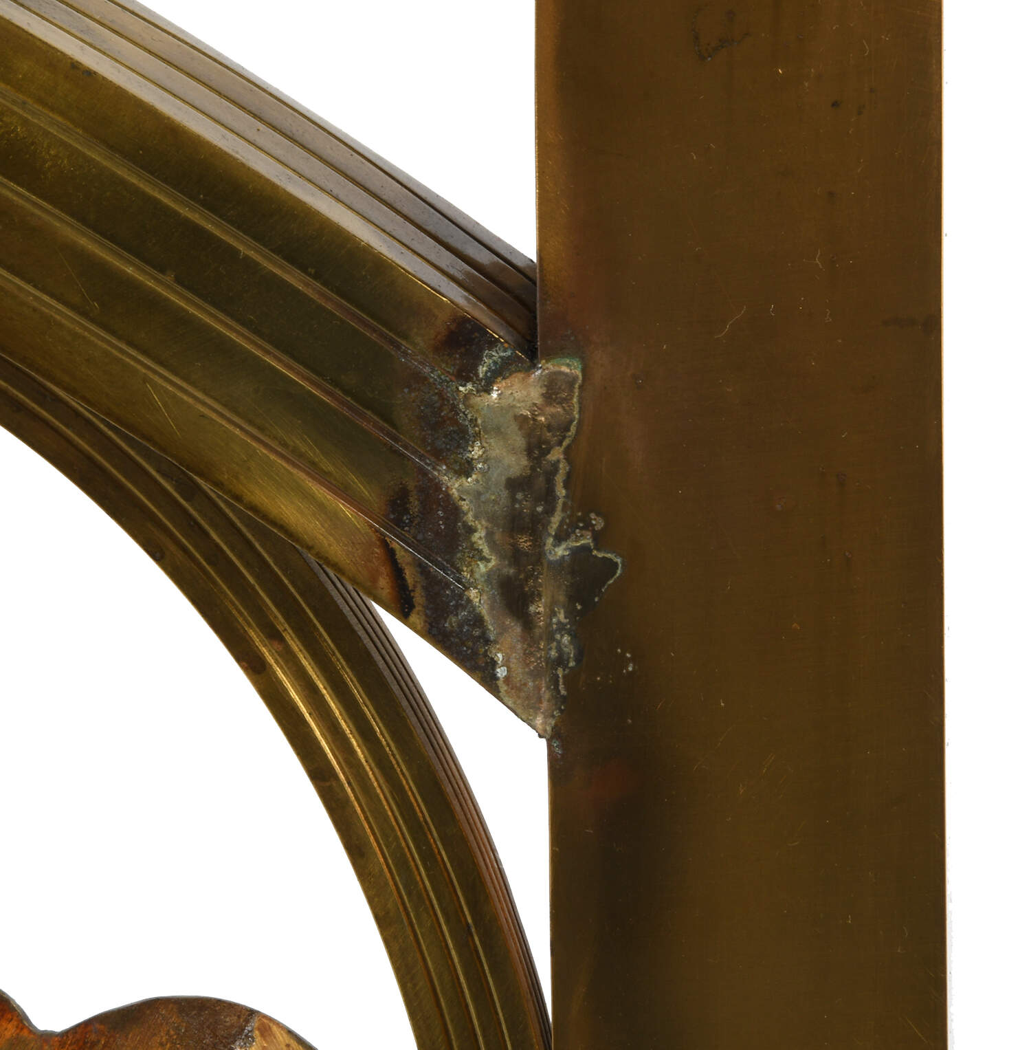 Ornate Brass French Figural and Scrollwork Fire Screen-3