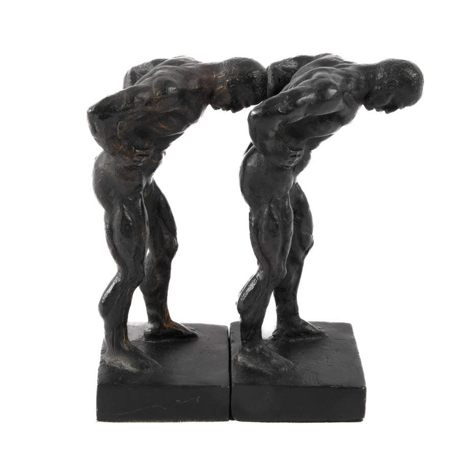 Cast Iron Male Nude Bookends-6