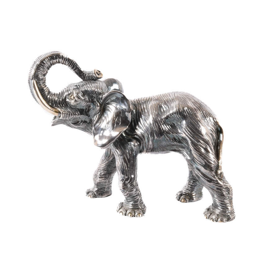 Sterling Silver Elephant Sculpture-1