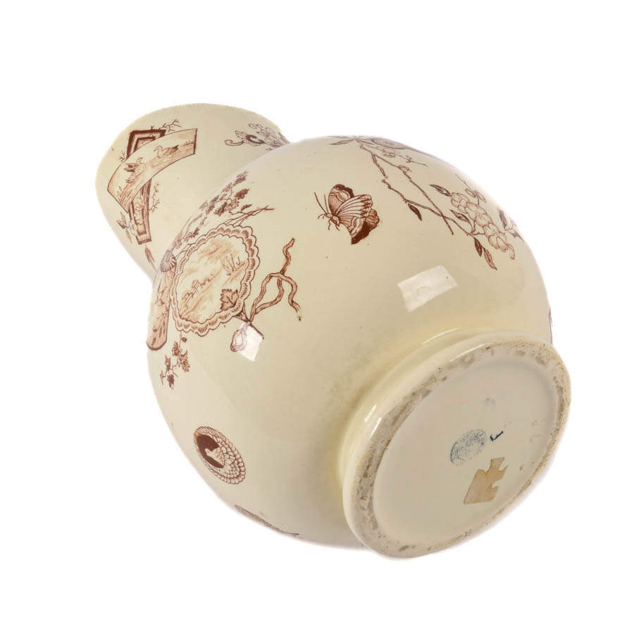 Victorian Ironstone Transferware Pitcher-7