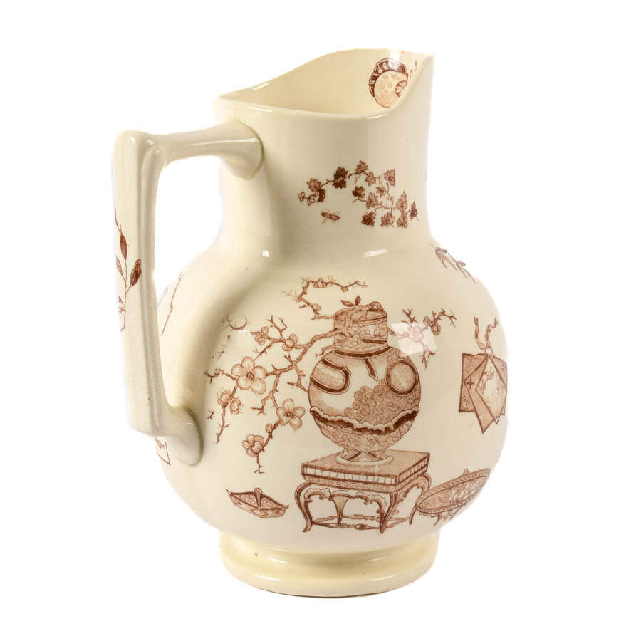 Victorian Ironstone Transferware Pitcher-2