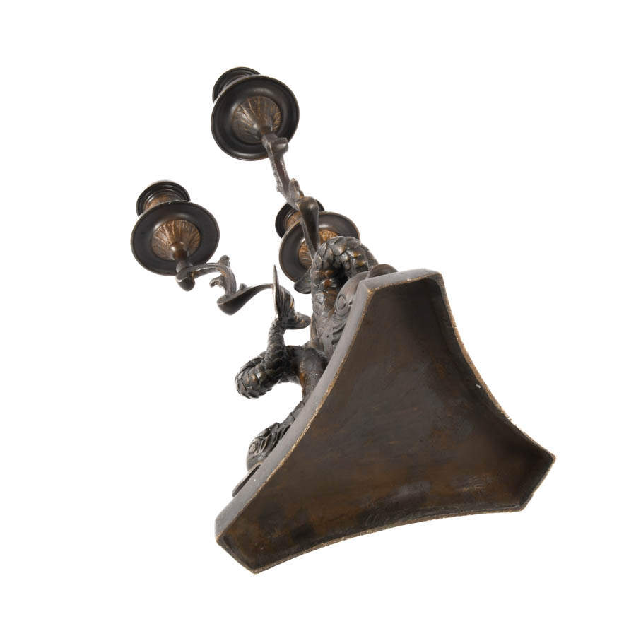 Bronze Empire-Style Three-Light Candelabra-6