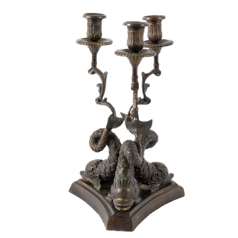 Bronze Empire-Style Three-Light Candelabra-2