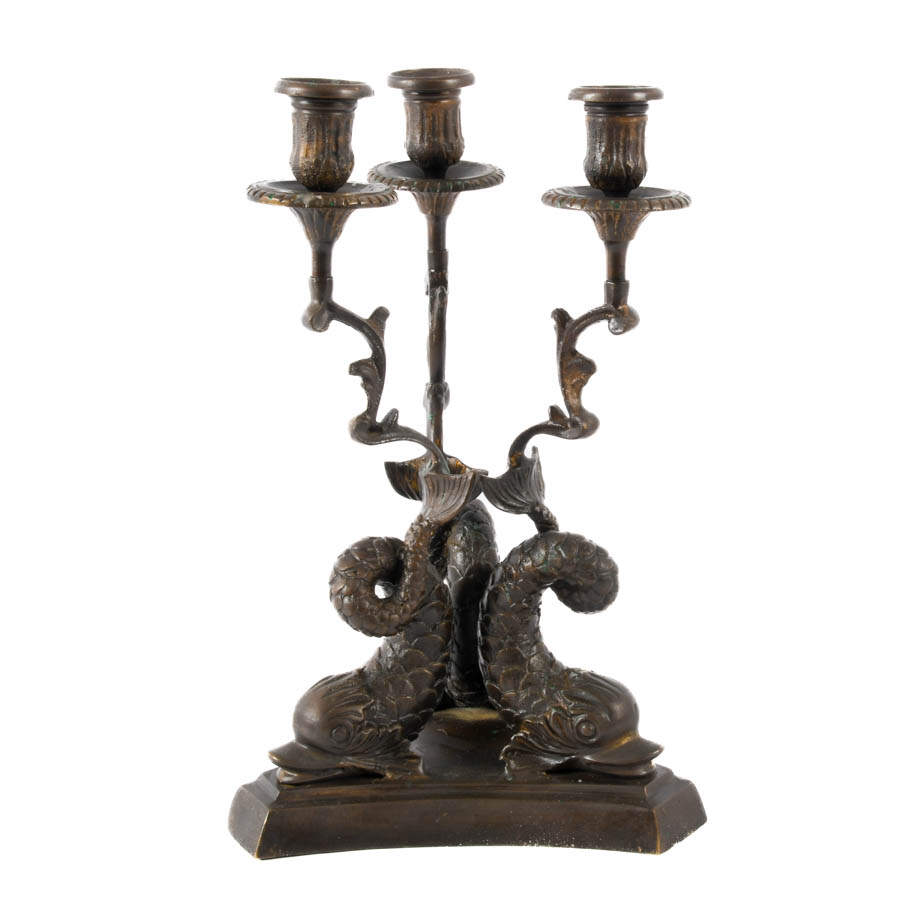 Bronze Empire-Style Three-Light Candelabra-1
