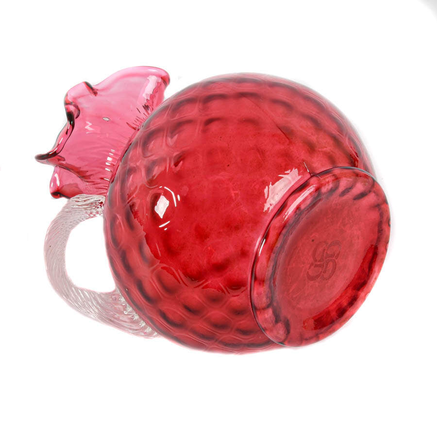 Victorian Cranberry Coin Dot Pitcher-6