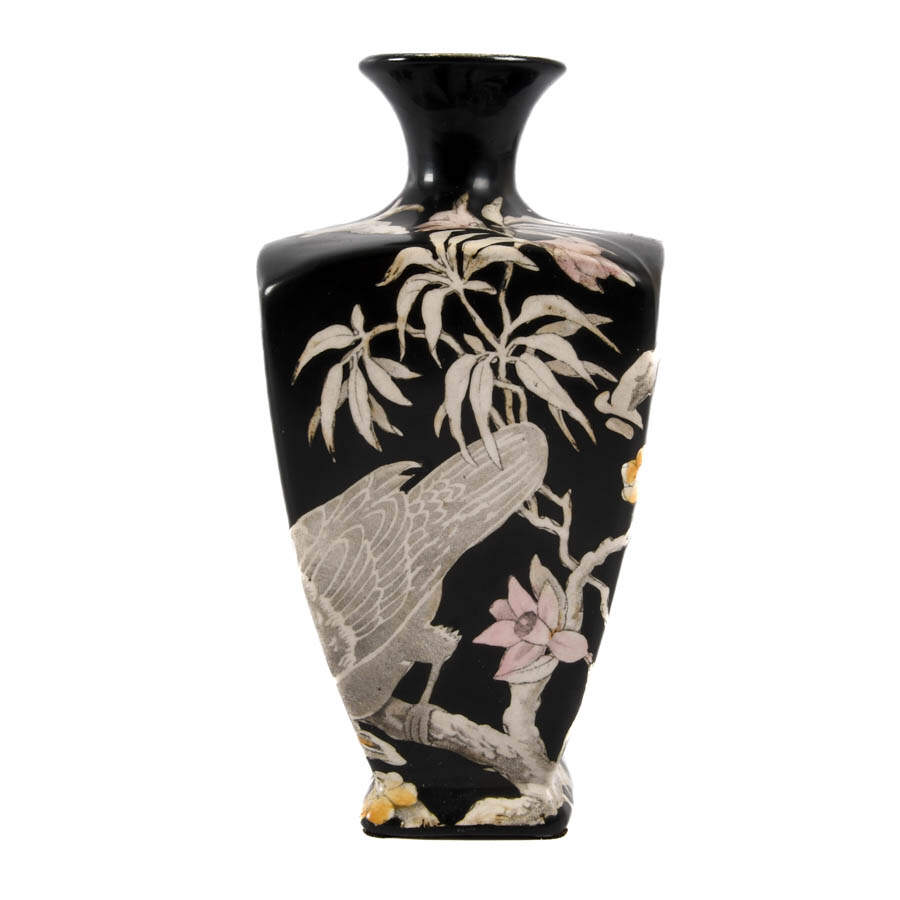 Winton China Crane and Floral Decorated Vase-3