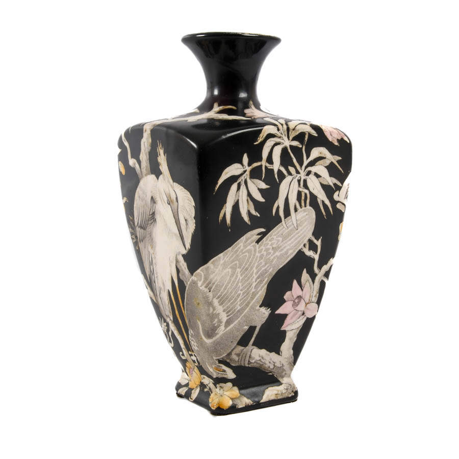 Winton China Crane and Floral Decorated Vase-2