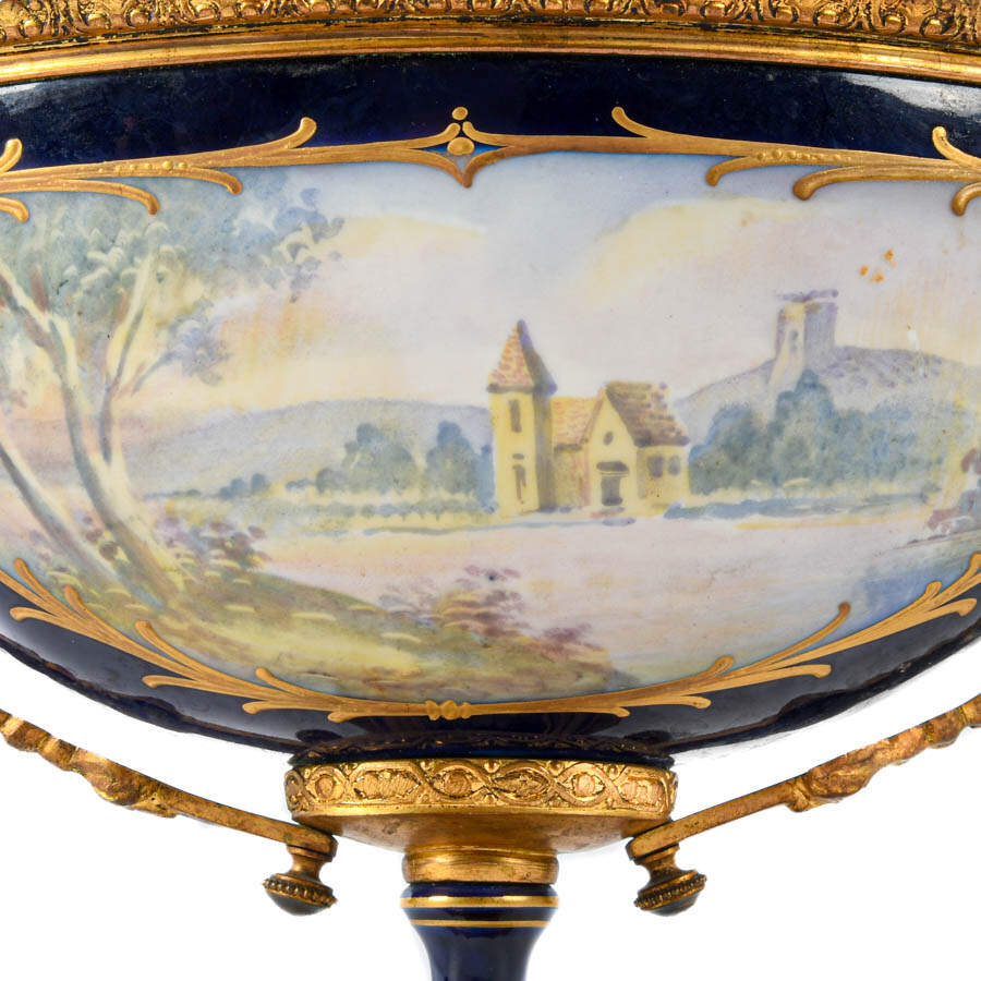 Set of Three Sèvres Porcelain and Bronze Jardinière and Urn Set-4