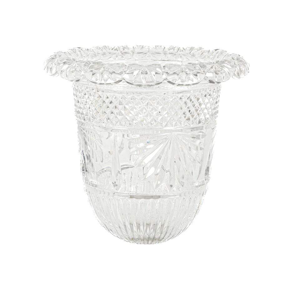 Antique Round Cut Glass Pot-2