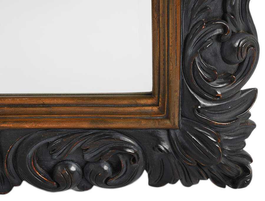 Carved Walnut Accent Wall Mirror-3