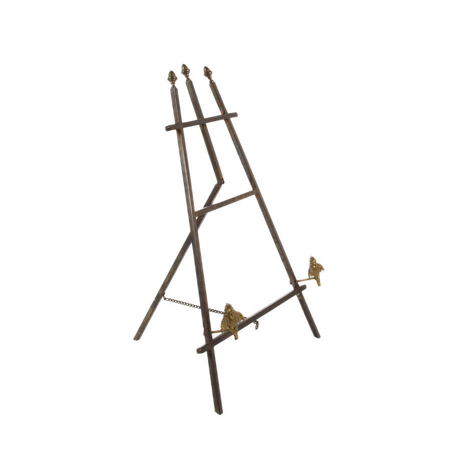 Brass Tabletop Easel with Figural Angel Motifs-5