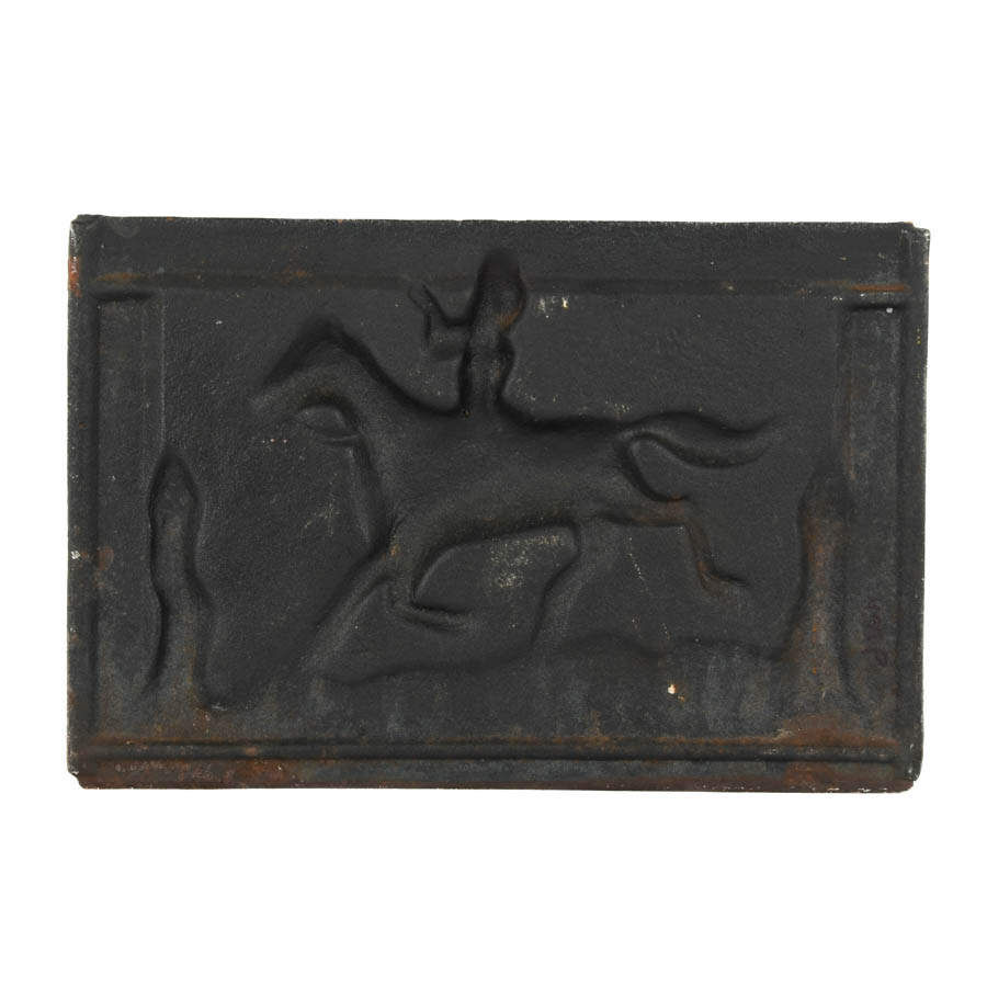 Cast Iron Horse and Rider Plaque-4