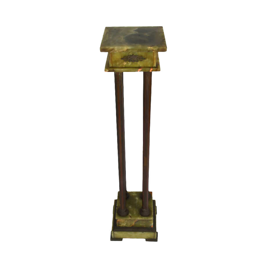 Carved Onyx and Metal Pedestal-4