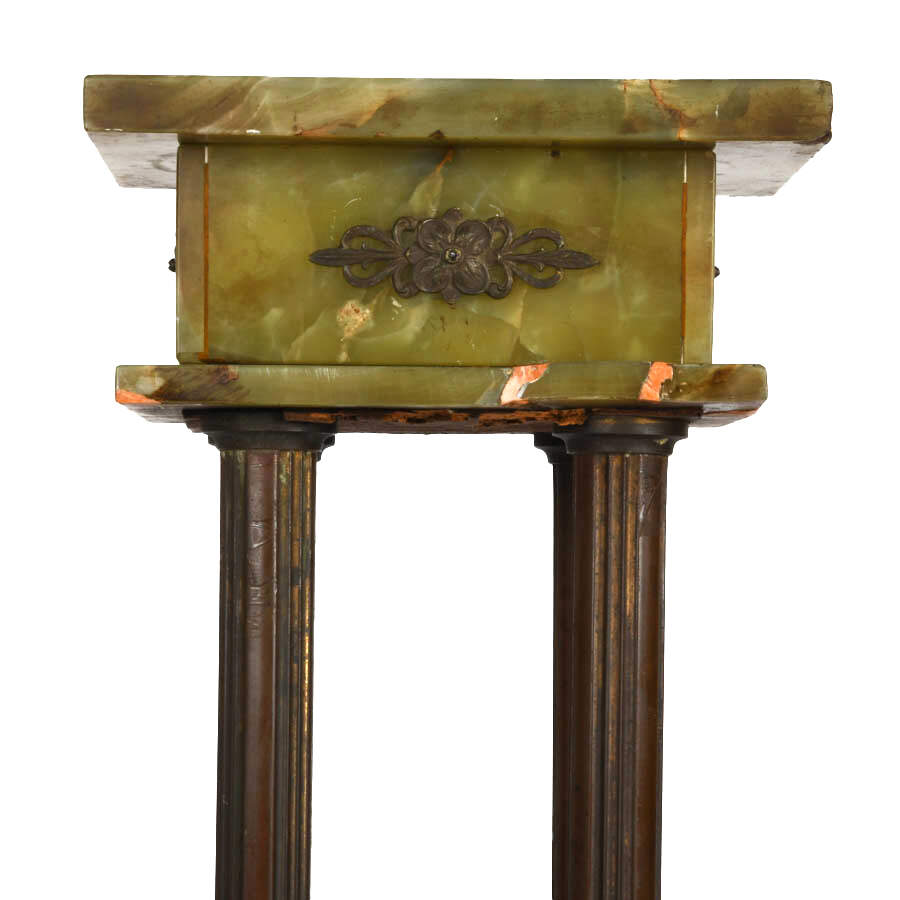 Carved Onyx and Metal Pedestal-2