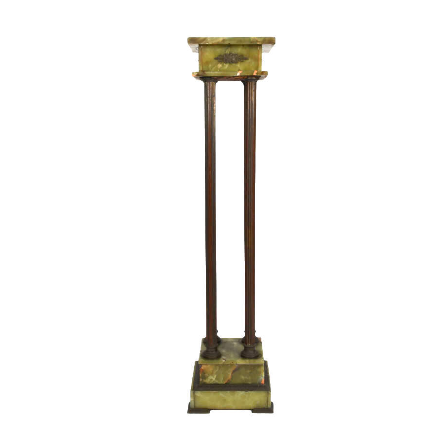 Carved Onyx and Metal Pedestal-1
