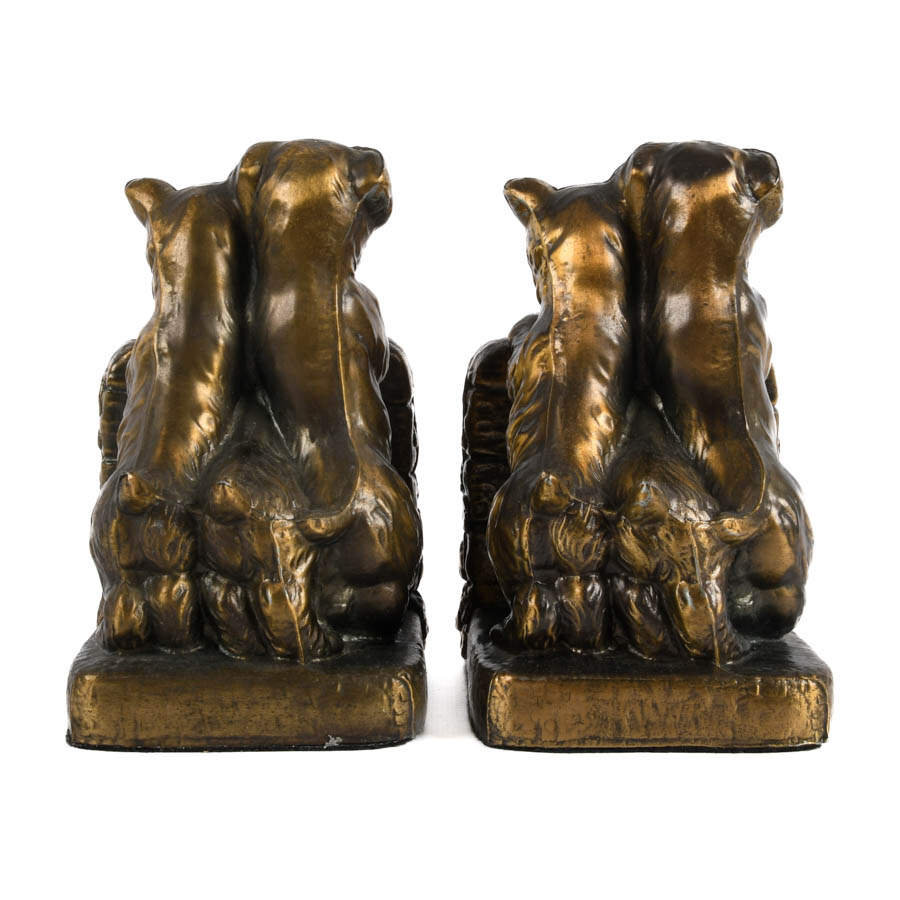 Pair of Mid-Century Modern Cast Metal Terrier Dog Bookends-4