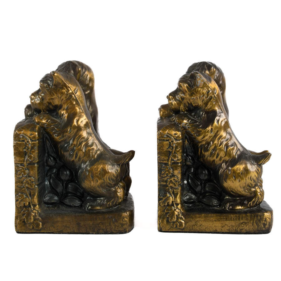 Pair of Mid-Century Modern Cast Metal Terrier Dog Bookends-3