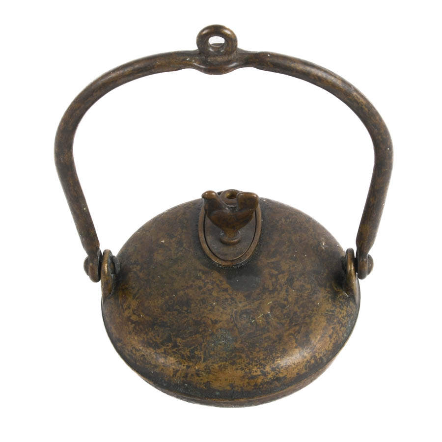 French Miner's Bronze Whale Oil Lamp-4