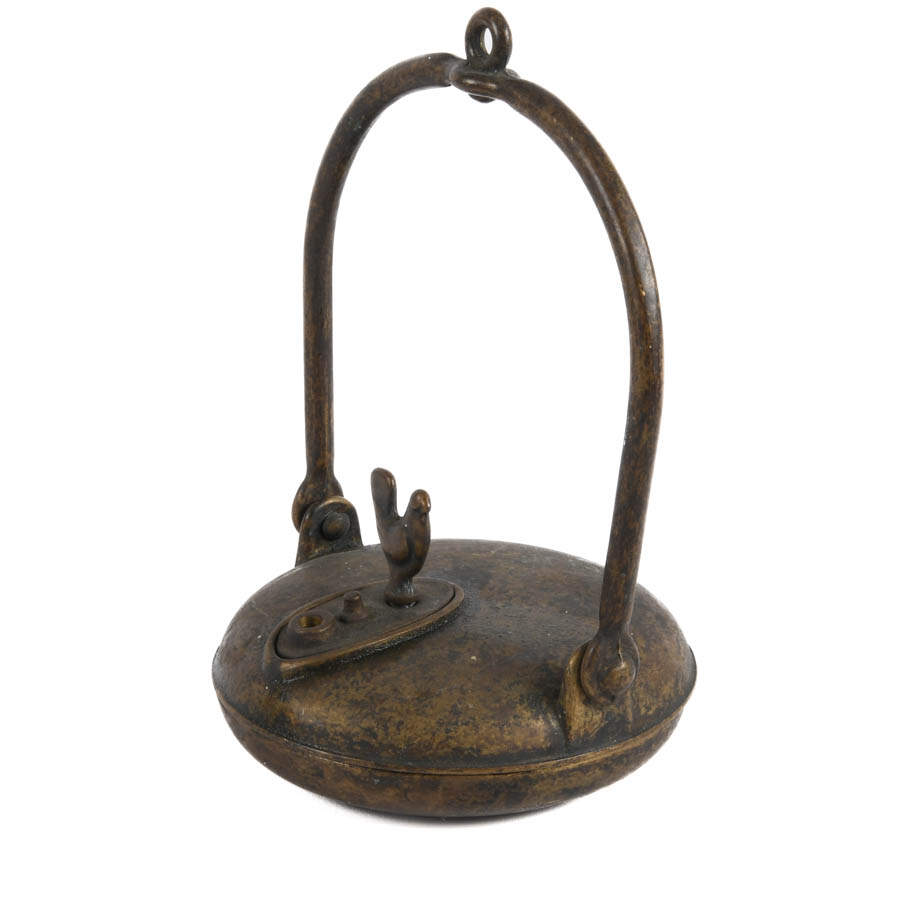 French Miner's Bronze Whale Oil Lamp-3