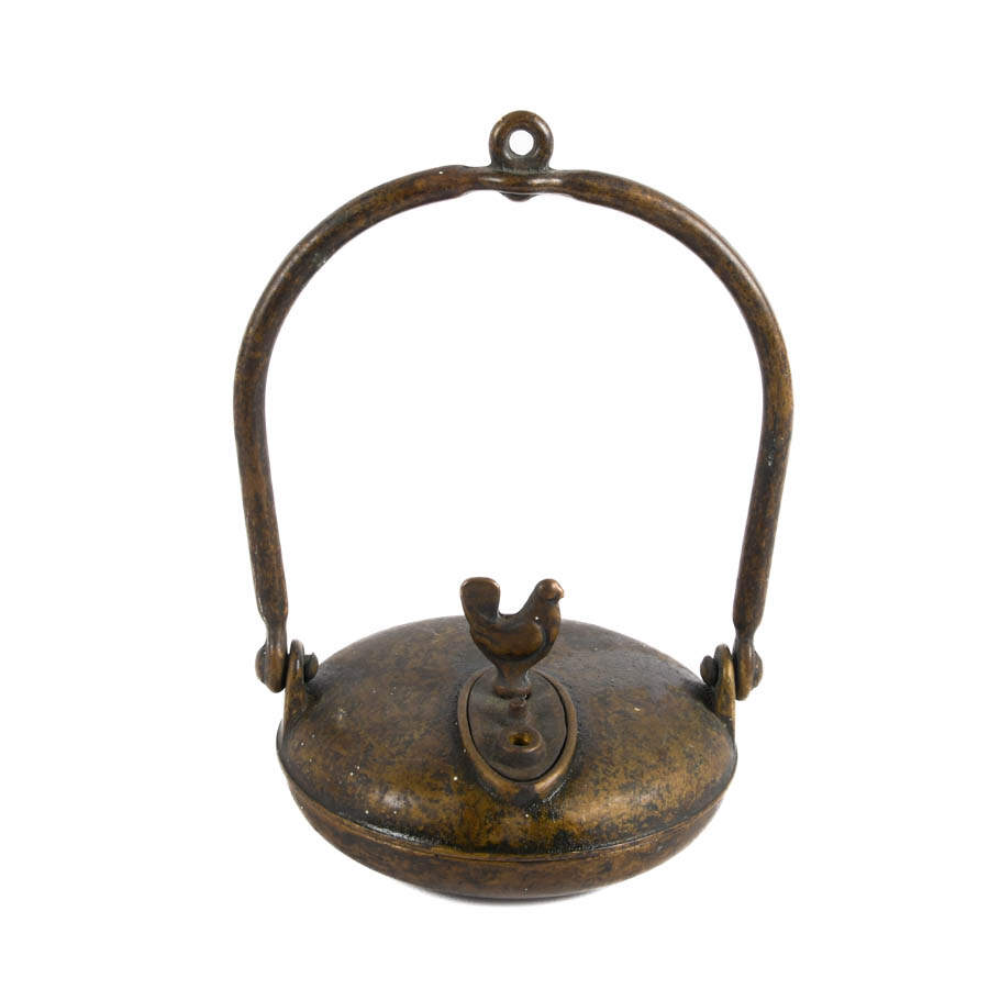 French Miner's Bronze Whale Oil Lamp-1