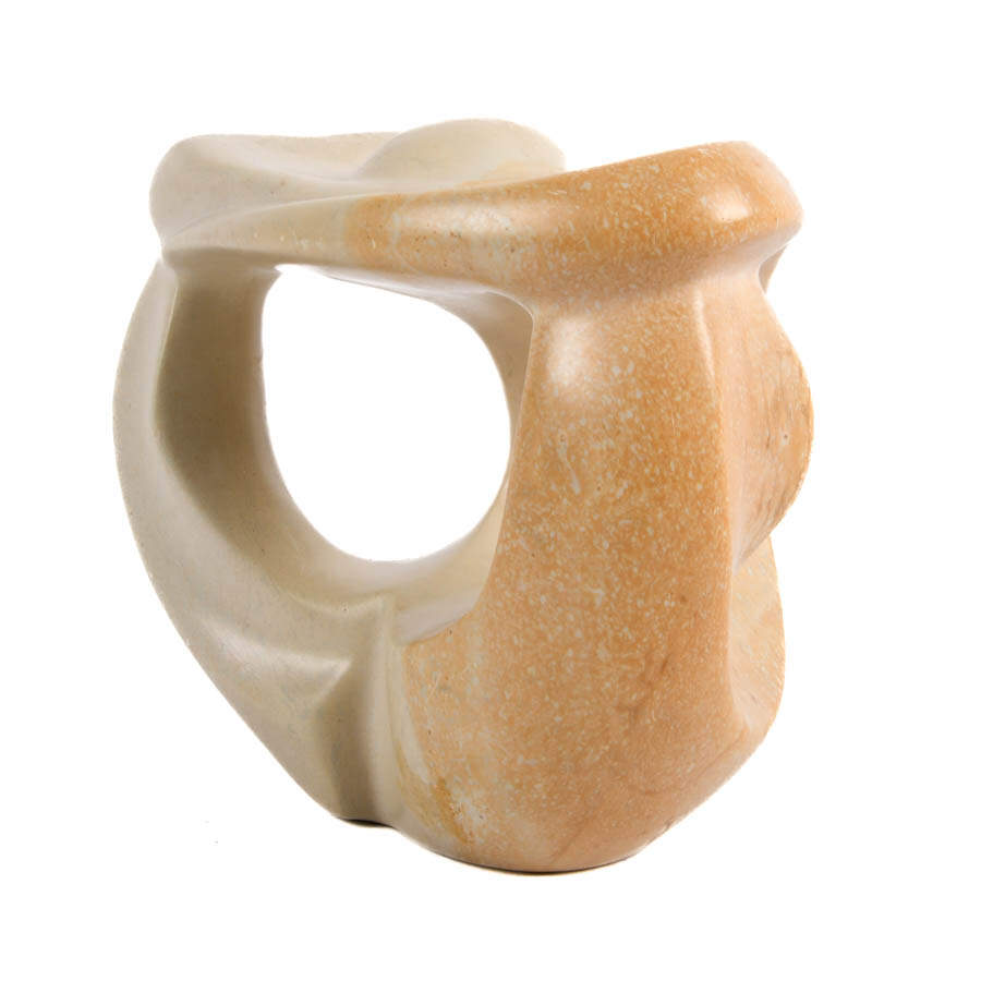 Signed Mutoto Carved Abstract Stone Sculpture-2