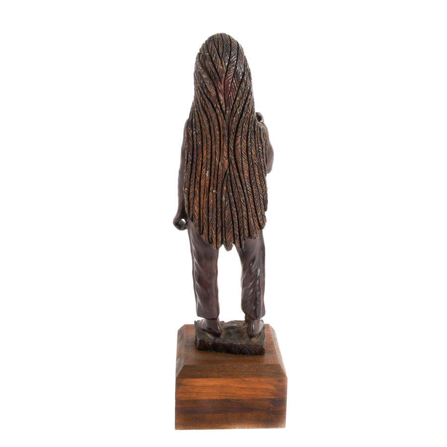 Native American Carved Wood Statue-7