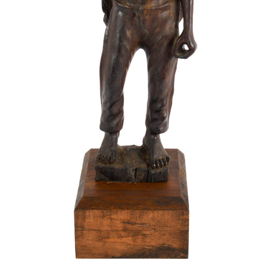 Native American Carved Wood Statue-4