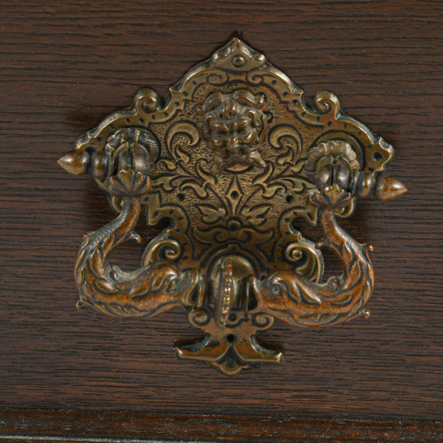 Footed Wood and Brass Chest-5