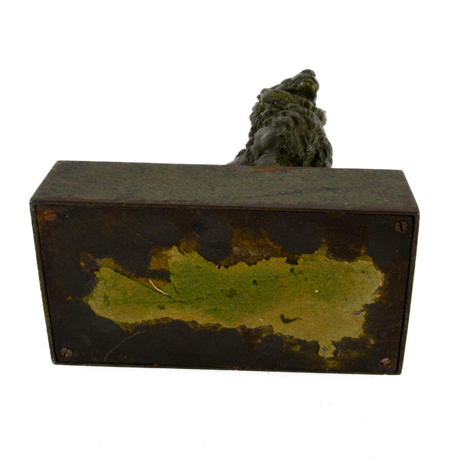 Cast Metal Seated Lion Statue-8