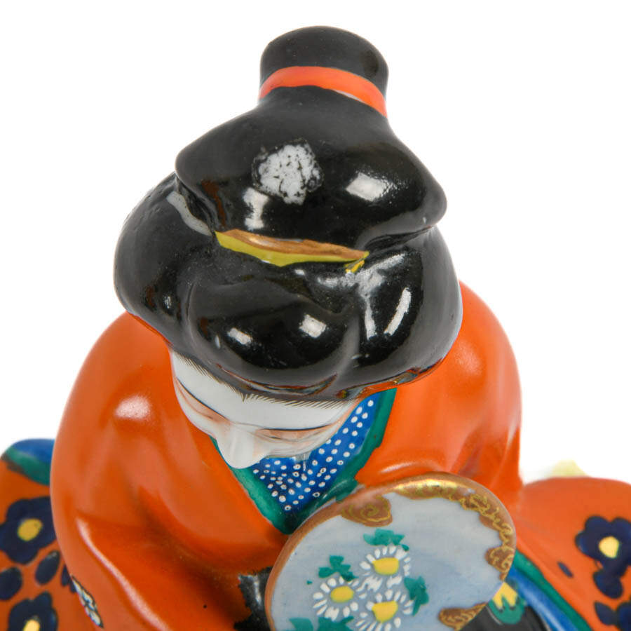 Antique Hand-Painted Geisha Girl Incense Burner Set-7