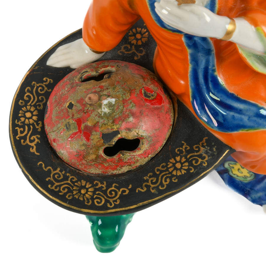 Antique Hand-Painted Geisha Girl Incense Burner Set-4