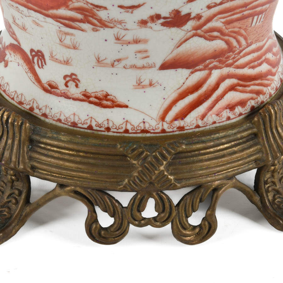 Hand-Painted Footed Chinese Porcelain Planter-4
