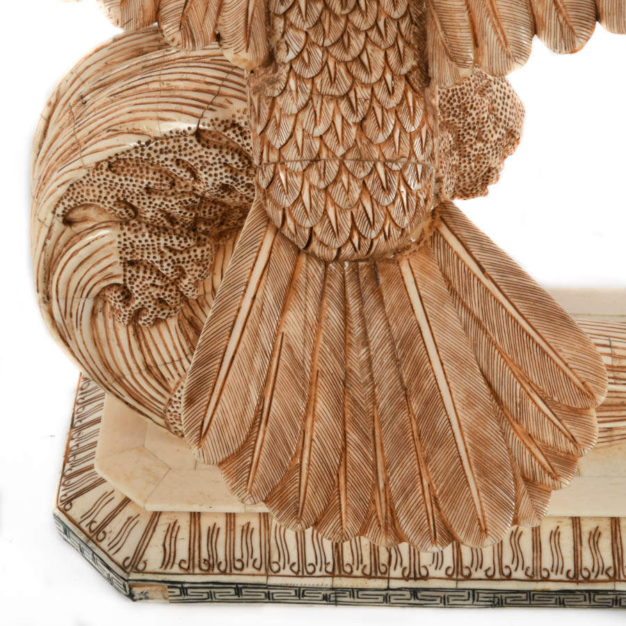 Large Carved Bone Eagle Sculpture-6