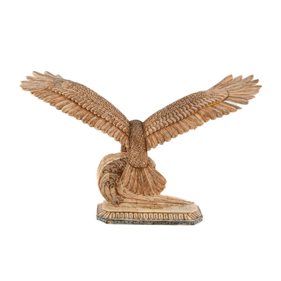 Large Carved Bone Eagle Sculpture-5
