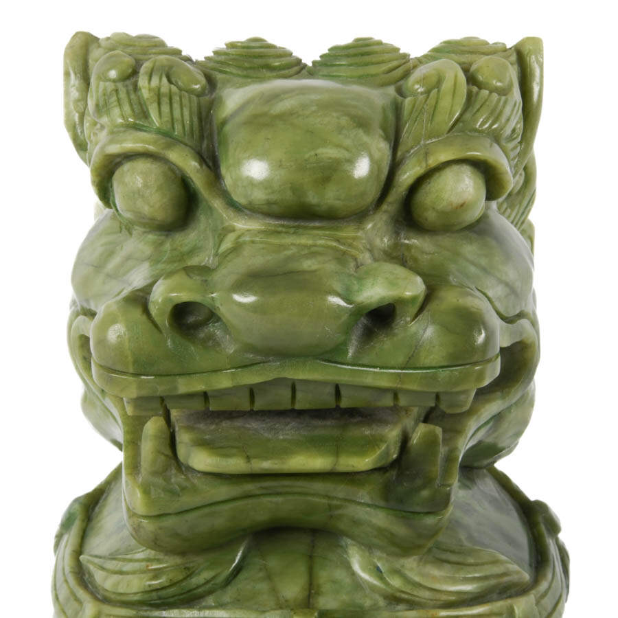 Pair of Chinese Jadeite Imperial Lion Figures-7