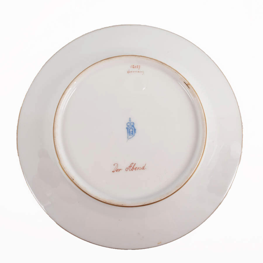 Antique Royal Vienna Hand-Painted Portrait Plate with Lady in Red-6