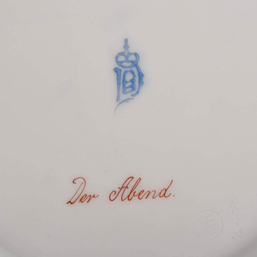 Antique Royal Vienna Hand-Painted Portrait Plate with Lady in Red-5